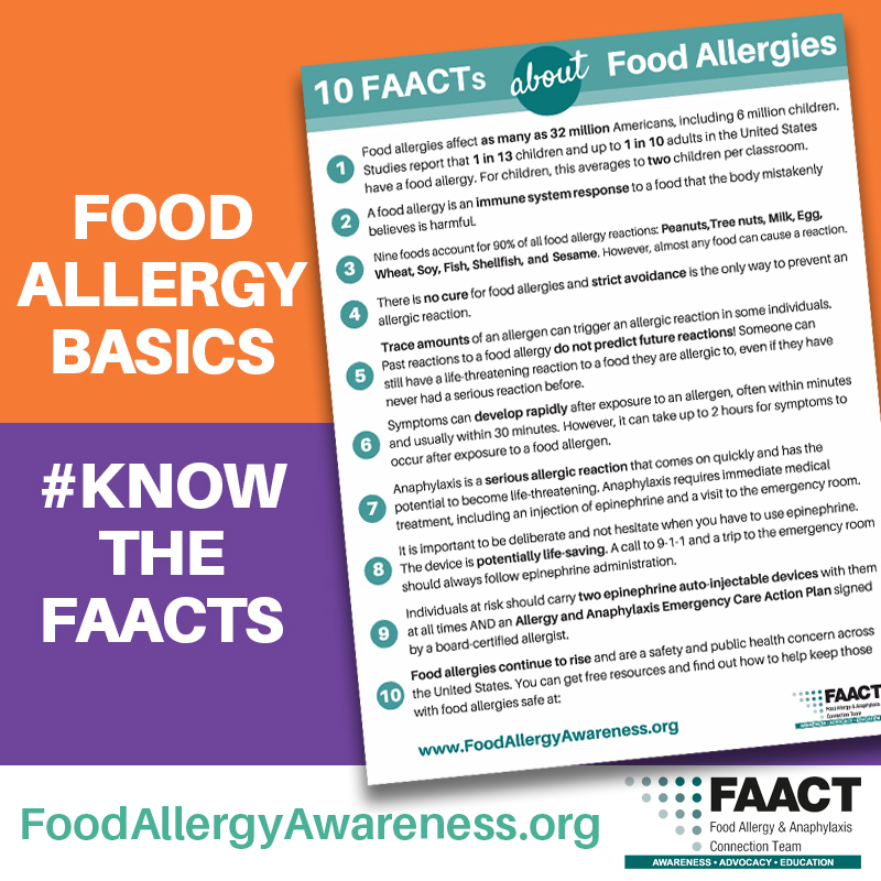 GET THE FAACTs! 10 Fast Facts about allergy basics poster